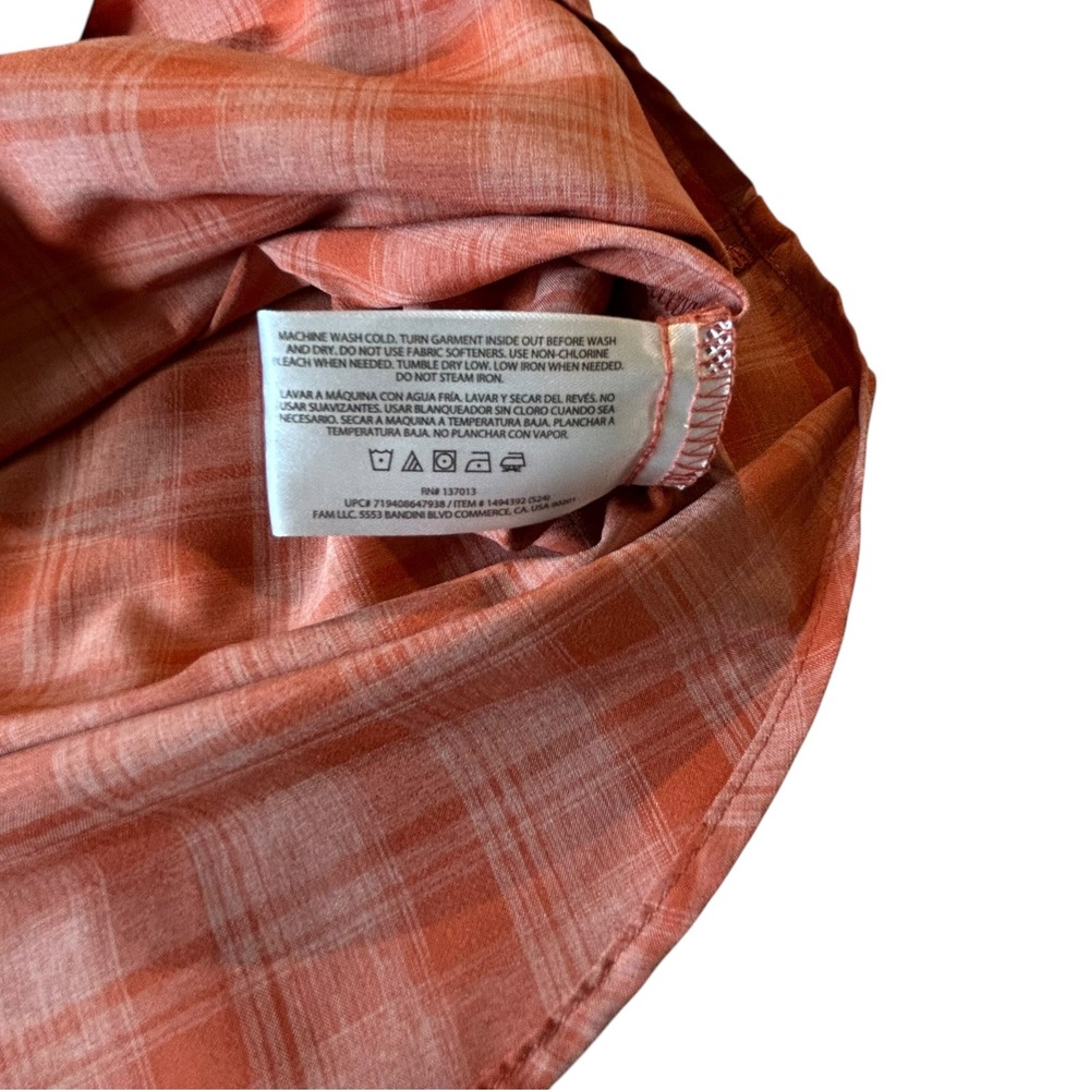 Orvis Classic Collection Mens Large Orange Plaid Short Sleeve Fishing Shirt - Picture 7 of 8